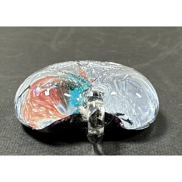 Art Glass Heart Pendant On Cord Dichroic Handcrafted Fused Lampwork 1.5” - Picture 6 of 16